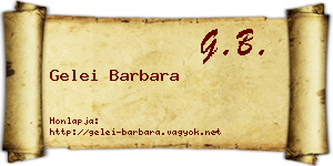 Gelei Barbara névjegykártya